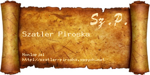 Szatler Piroska névjegykártya