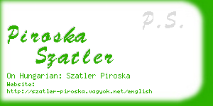 piroska szatler business card